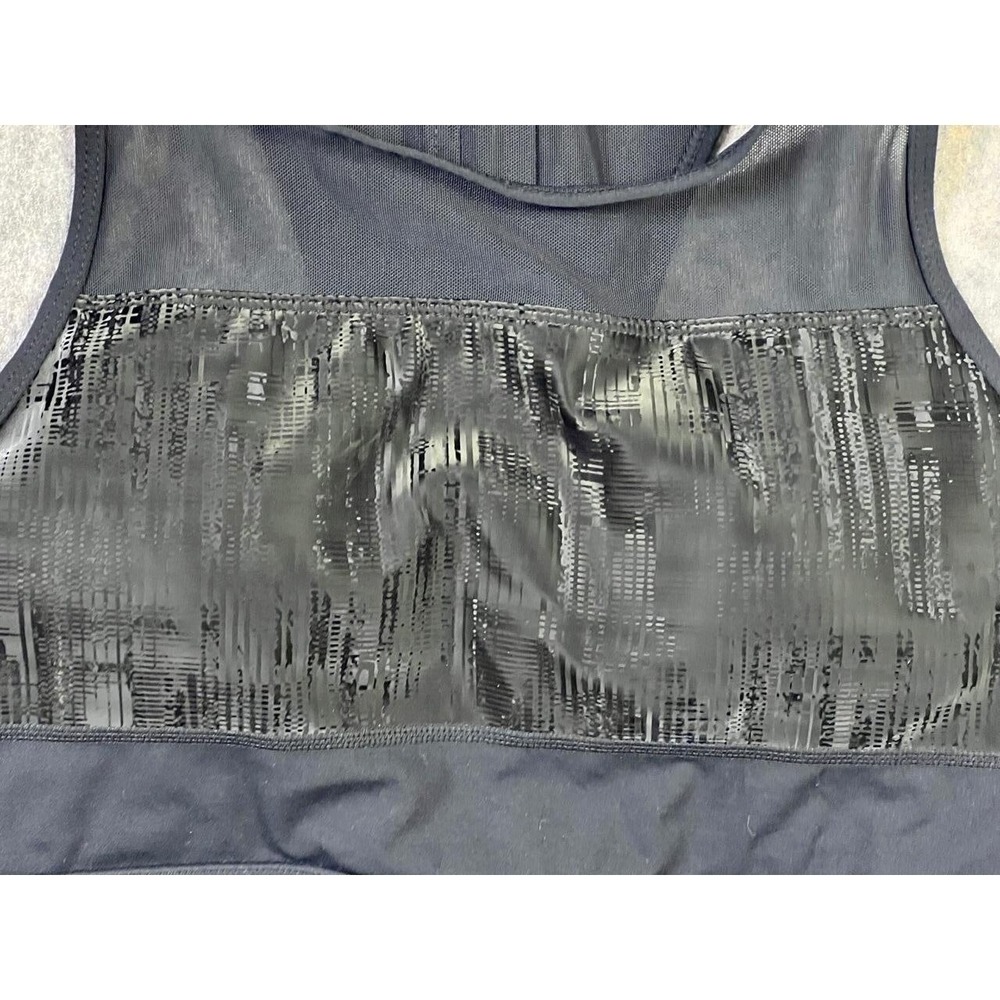 Zyia Sports Bra Black One More Rep Women Mesh Racerback High Neck Athleisure - Picture 4 of 11